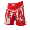 Short arts martiaux metal boxe rouge 